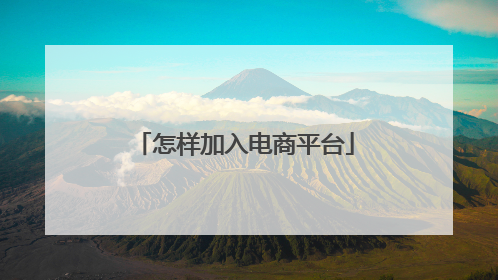 怎样加入电商平台