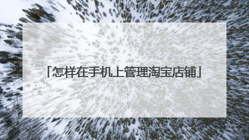 怎样在手机上管理淘宝店铺