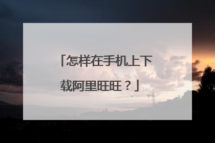 怎样在手机上下载阿里旺旺？