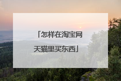 怎样在淘宝网天猫里买东西