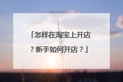 怎样在淘宝上开店？新手如何开店？