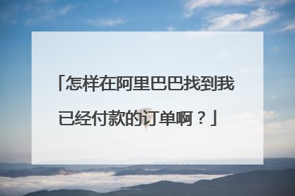 怎样在阿里巴巴找到我已经付款的订单啊?