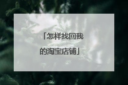怎样找回我的淘宝店铺
