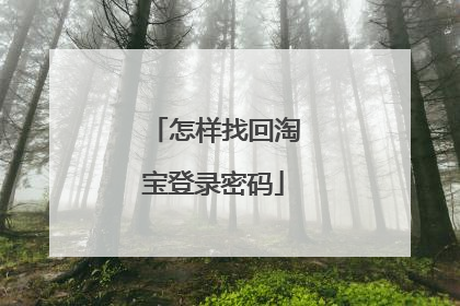 怎样找回淘宝登录密码