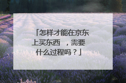 怎样才能在京东上买东西 ，需要什么过程吗？
