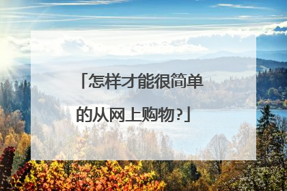 怎样才能很简单的从网上购物?