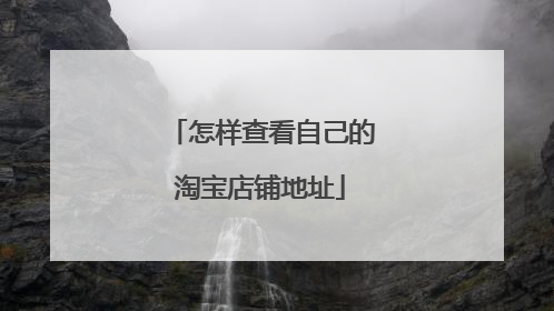 怎样查看自己的淘宝店铺地址