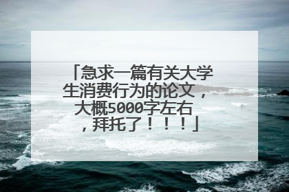 急求一篇有关大学生消费行为的论文,大概5000字左右,拜托了!!!