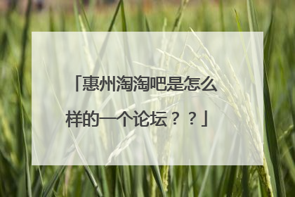 惠州淘淘吧是怎么样的一个论坛??