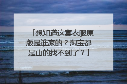 想知道这套衣服原版是谁家的?淘宝都是山的找不到了?