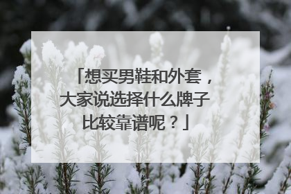 想买男鞋和外套，大家说选择什么牌子比较靠谱呢？