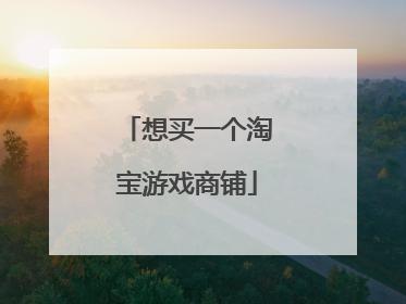 想买一个淘宝游戏商铺