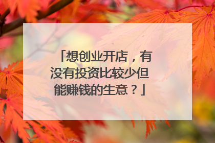 想创业开店,有没有投资比较少但能赚钱的生意?
