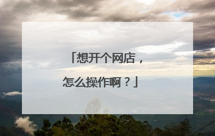 想开个网店，怎么操作啊？