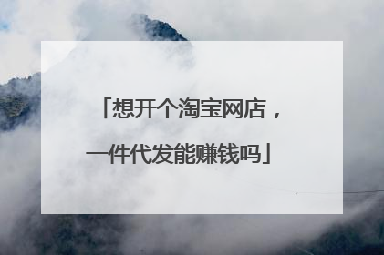 想开个淘宝网店,一件代发能赚钱吗