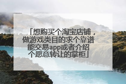想购买个淘宝店铺,做游戏类目的求个靠谱能交易app或者介绍个愿意转让的掌柜