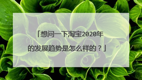 想问一下淘宝2020年的发展趋势是怎么样的？