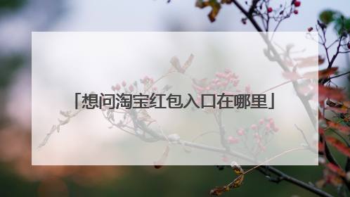 想问淘宝红包入口在哪里