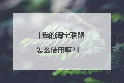 我的淘宝联盟怎么使用啊?