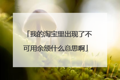 我的淘宝里出现了不可用余额什么意思啊