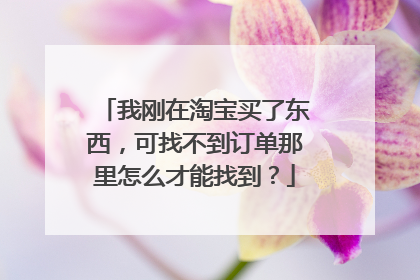 我刚在淘宝买了东西,可找不到订单那里怎么才能找到?