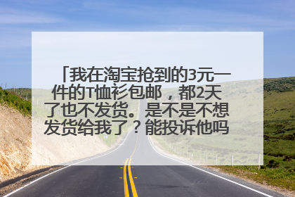 我在淘宝抢到的3元一件的T恤衫包邮,都2天了也不发货。是不是不想发货给我了?能投诉他吗?怎么投诉?