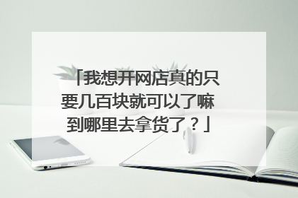 我想开网店真的只要几百块就可以了嘛到哪里去拿货了?