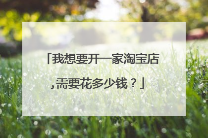 我想要开一家淘宝店,需要花多少钱？