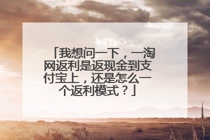 我想问一下,一淘网返利是返现金到支付宝上,还是怎么一个返利模式?