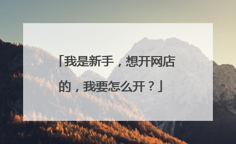 我是新手,想开网店的,我要怎么开?