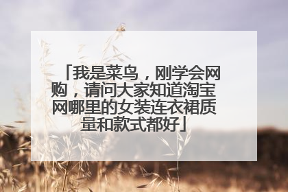 我是菜鸟,刚学会网购,请问大家知道淘宝网哪里的女装连衣裙质量和款式都好
