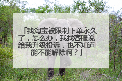 我淘宝被限制下单永久了,怎么办,我找客服说给我升级投诉,也不知道能不能解除啊?