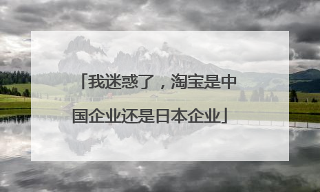 我迷惑了，淘宝是中国企业还是日本企业