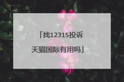 找12315投诉天猫国际有用吗