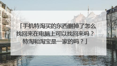 手机特淘买的东西删掉了怎么找回来在电脑上可以找回来吗?特淘和淘宝是一家的吗?