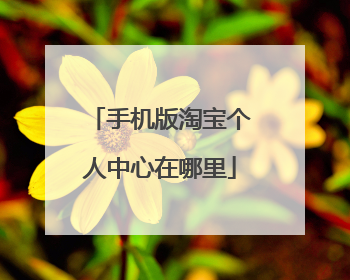 手机版淘宝个人中心在哪里
