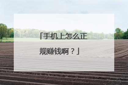 手机上怎么正规赚钱啊?