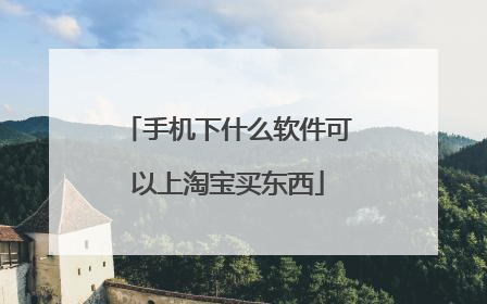 手机下什么软件可以上淘宝买东西
