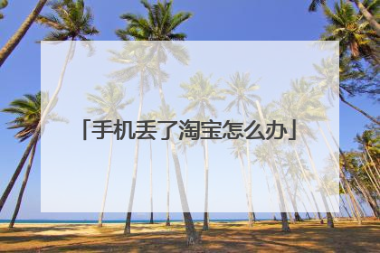 手机丢了淘宝怎么办