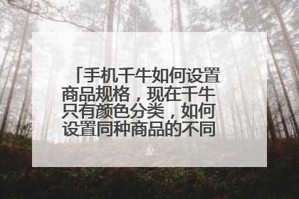 手机千牛如何设置商品规格,现在千牛只有颜色分类,如何设置同种商品的不同形状及规格