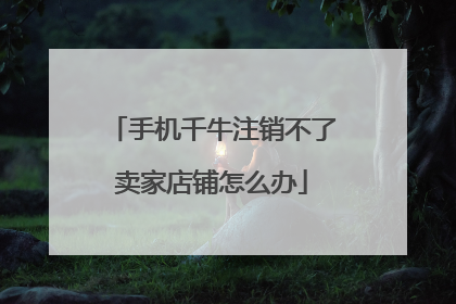 手机千牛注销不了卖家店铺怎么办
