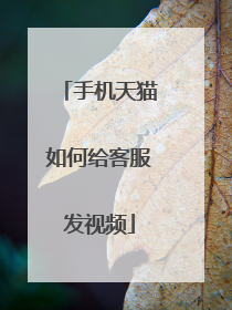 手机天猫如何给客服发视频