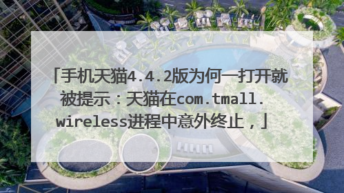 手机天猫4.4.2版为何一打开就被提示:天猫在com.tmall.wireless进程中意外终止,