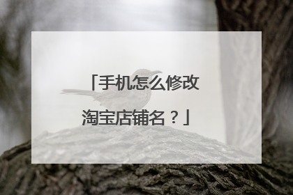 手机怎么修改淘宝店铺名?