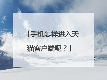 手机怎样进入天猫客户端呢?