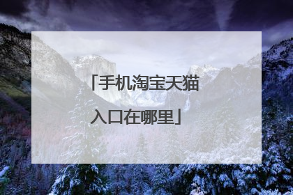 手机淘宝天猫入口在哪里