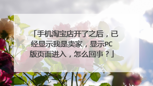手机淘宝店开了之后,已经显示我是卖家,显示PC版页面进入,怎么回事?