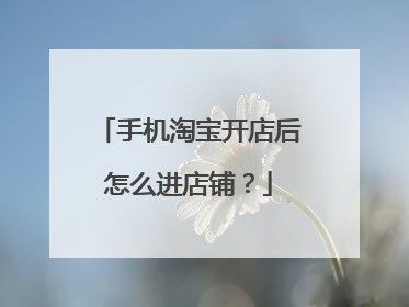 手机淘宝开店后怎么进店铺?