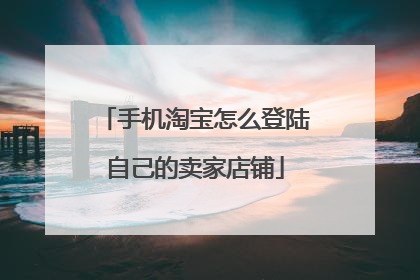 手机淘宝怎么登陆自己的卖家店铺