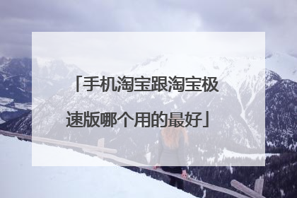 手机淘宝跟淘宝极速版哪个用的最好